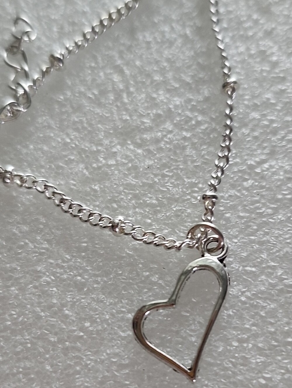 Hand Crafted Silver Open Heart Bracelet / Anklet